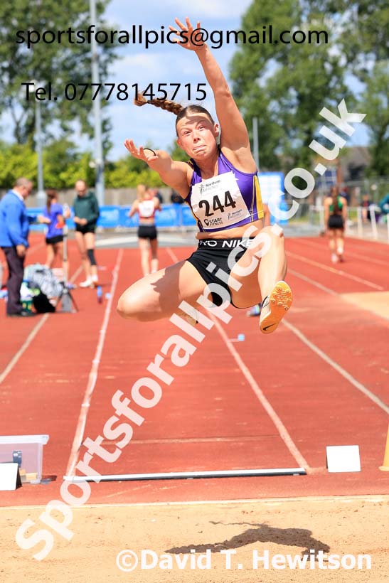 Womens Under-20s long jump, 2024 Northern Senior and Under-20s Track and Field Champs, Middlesbrough.  Photo: David T. Hewitson/Sports for All Pics